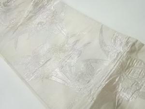 アンティーク　草花模様織出し袋帯（材料）